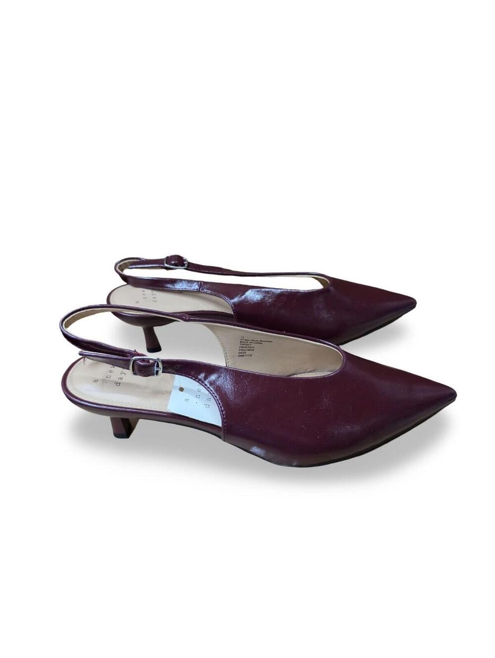Women’s Samantha Sling Back Kitten Heels – A New Day Burgundy 10